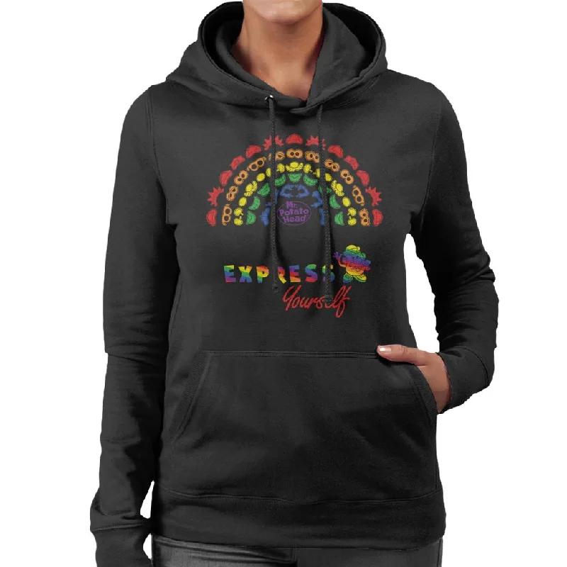 Mr Potato Head Express Yourself Pride Rainbow Women's Hooded Sweatshirt