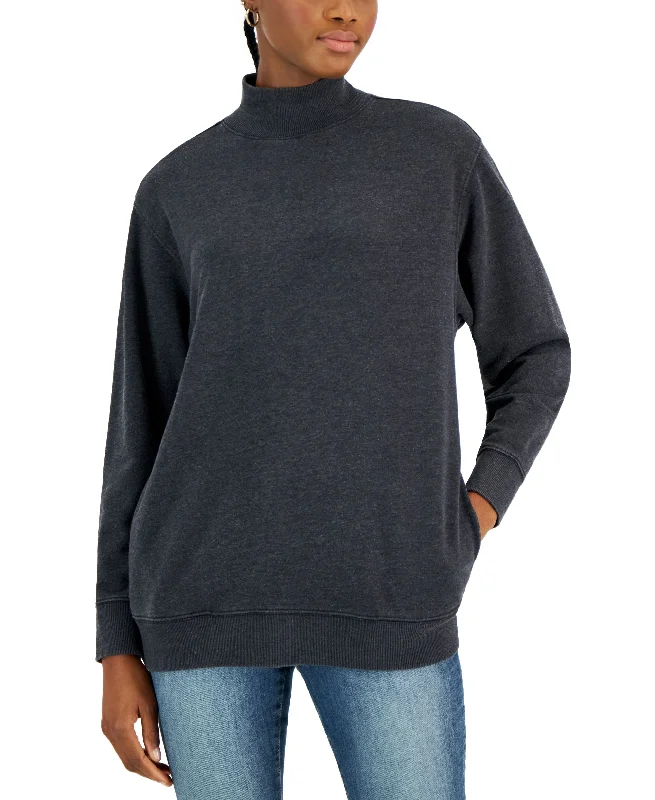 Style & Co Petite Mock Turtleneck Tunic Sweatshirt