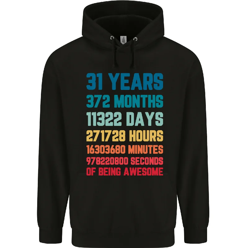 31st Birthday 31 Year Old Mens 80% Cotton Hoodie