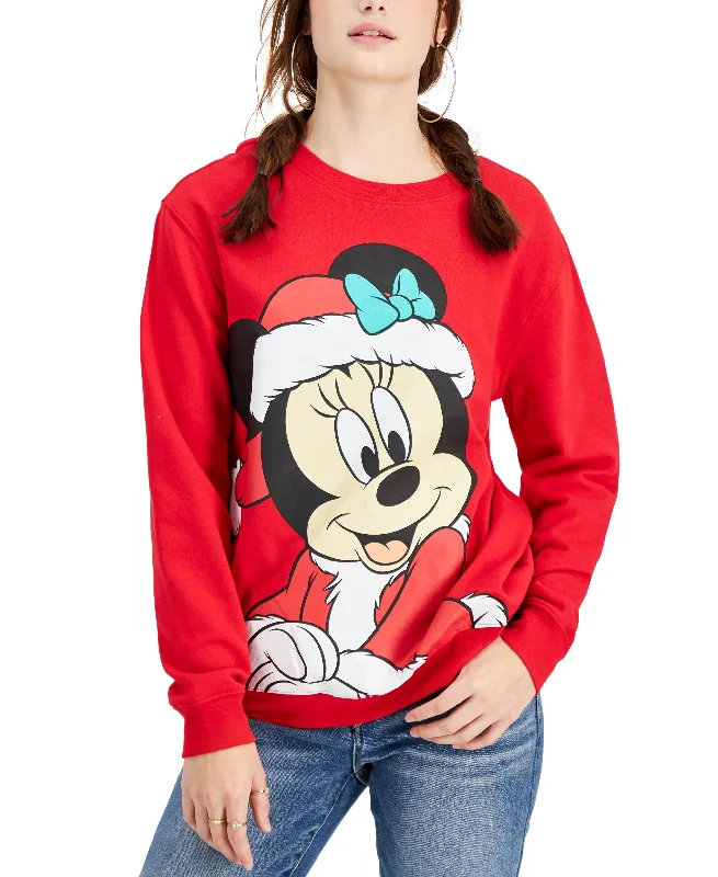 Juniors' Minnie Mouse Santa Hat Sweatshirt