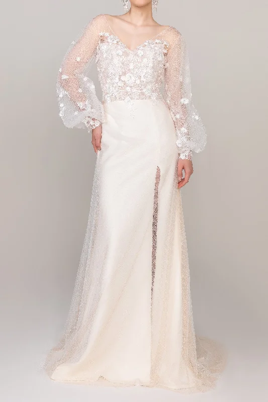 Charming Tulle Wedding Wrap with Appliques CZ0266