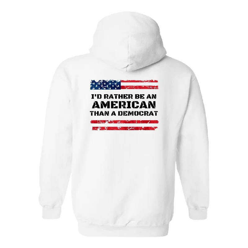 I'd Rather Be an American Heavy Blend Full-Zip Hoodie - White