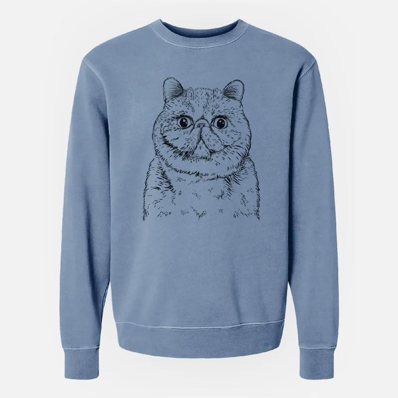 Bare Squish the Exotic Shorthair Cat - Unisex Pigment Dyed Crew Sweatshirt