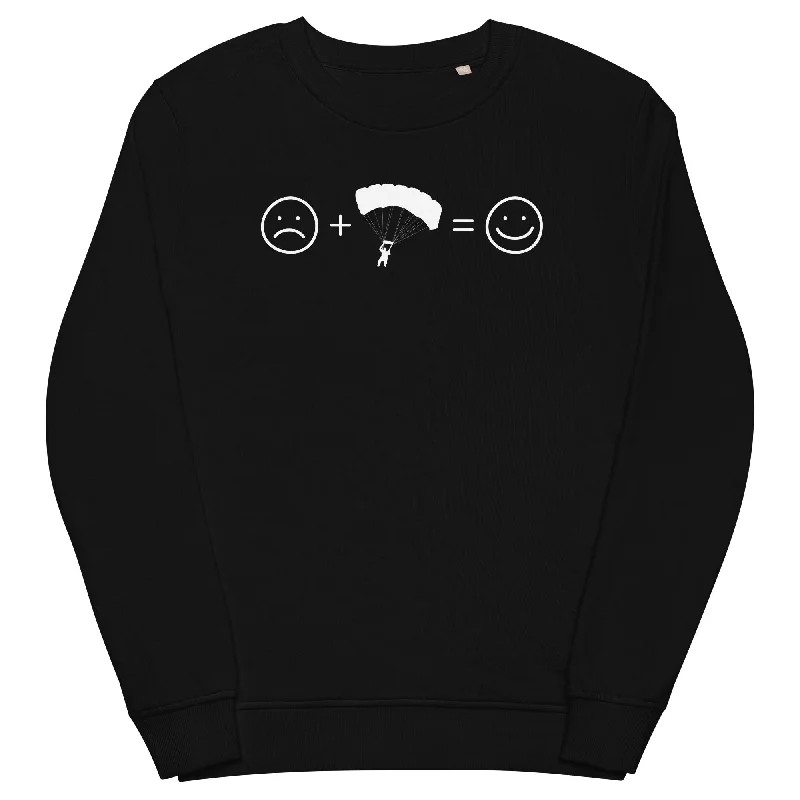 Lächelndes Gesicht und Paragleiten - Unisex Premium Organic Sweatshirt