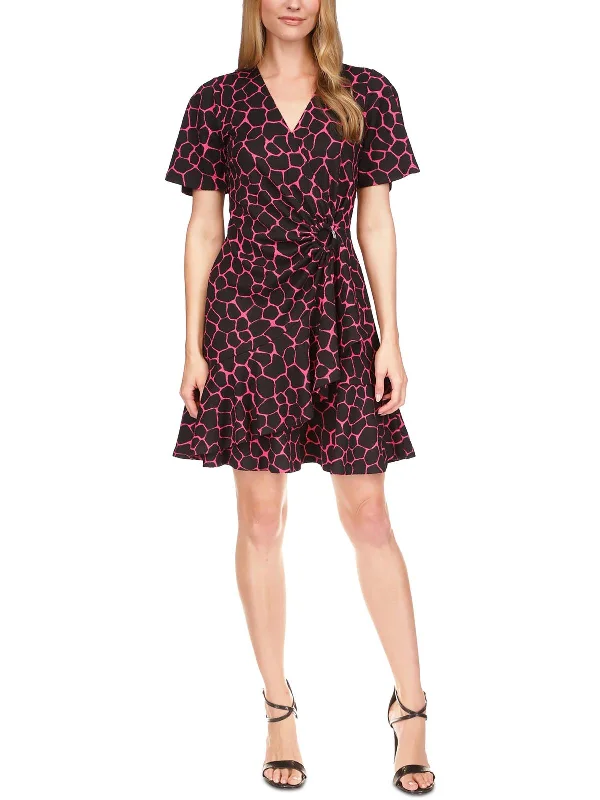 Womens O-Ring Mini Wrap Dress