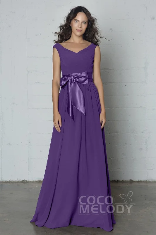 Sheath-Column Floor Length Chiffon Dress PR17017