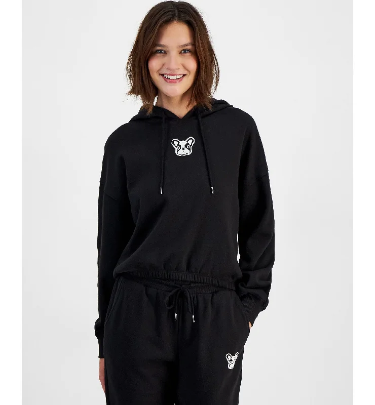 Juniors' Graphic-Print Cropped Hoodie