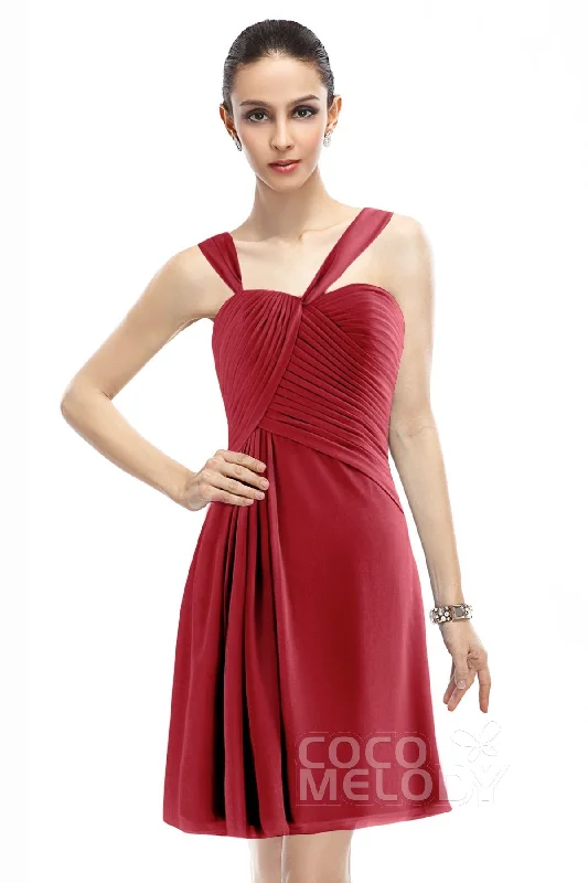 A-Line Knee Length Chiffon Bridesmaid Dress COZK1401A