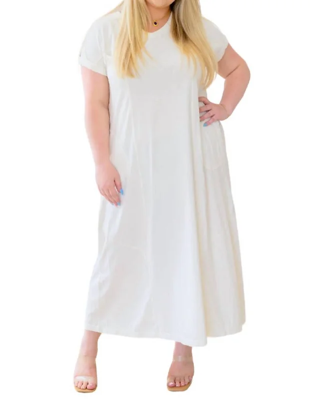 Modern Maritime Shift Maxi Dress In White