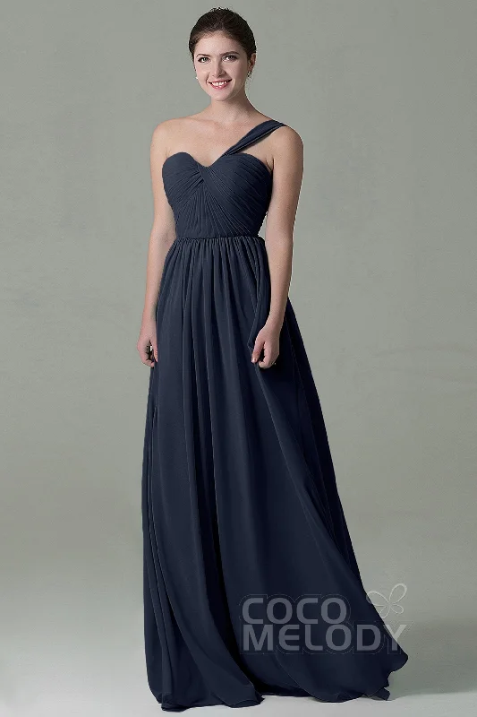 Sheath Floor Length Chiffon Bridesmaid Dress COZK15009