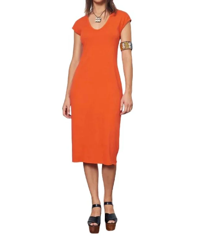 Zanzibar Midi Dress In Tomato