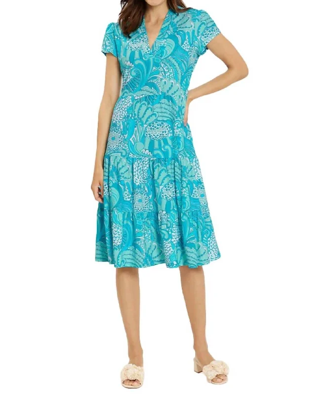 Libby Dress In Enchant Sea Aqua