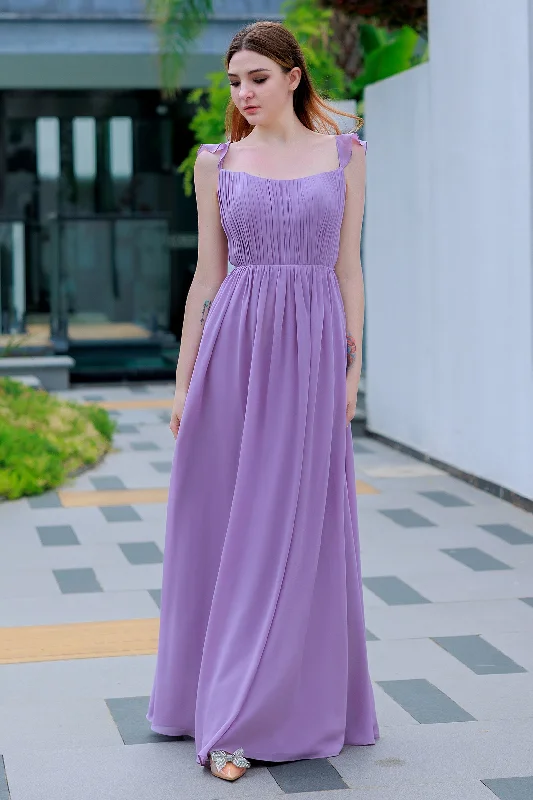 A-Line Floor Length Chiffon Bridesmaid Dress CB0714