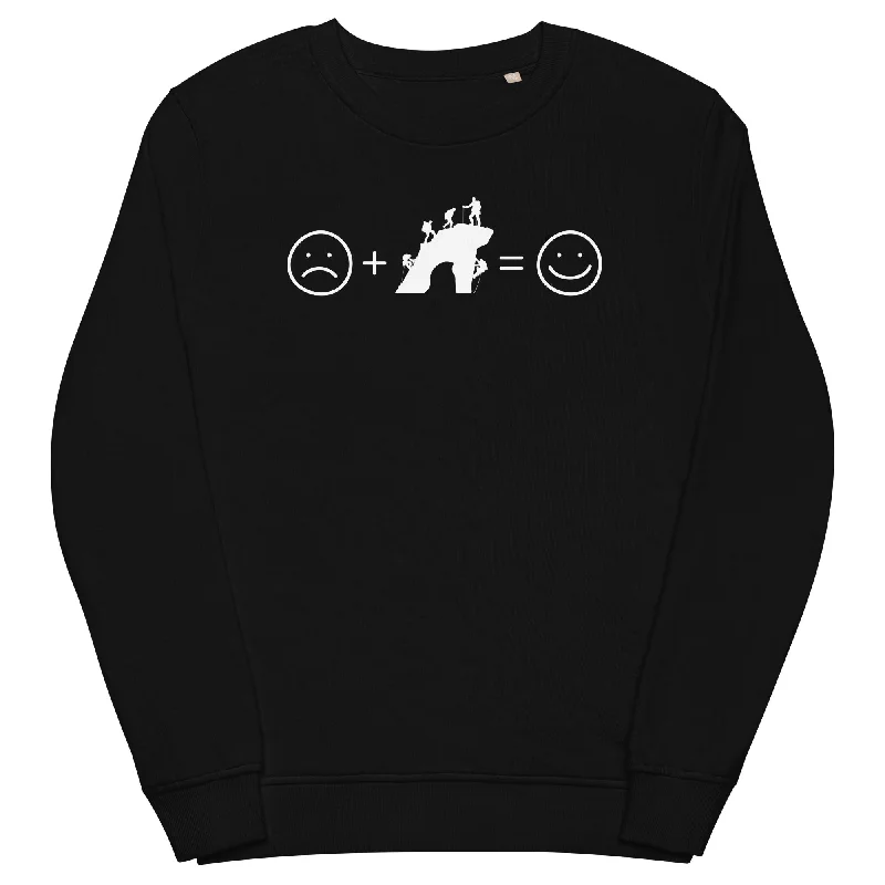 Lächelndes Gesicht und Klettern - Unisex Premium Organic Sweatshirt